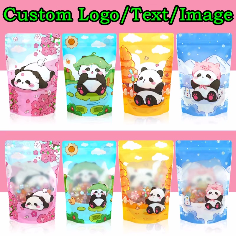 Food Day Snacks - 100PCS Aluminum Foil Stand-up Ziplock Window