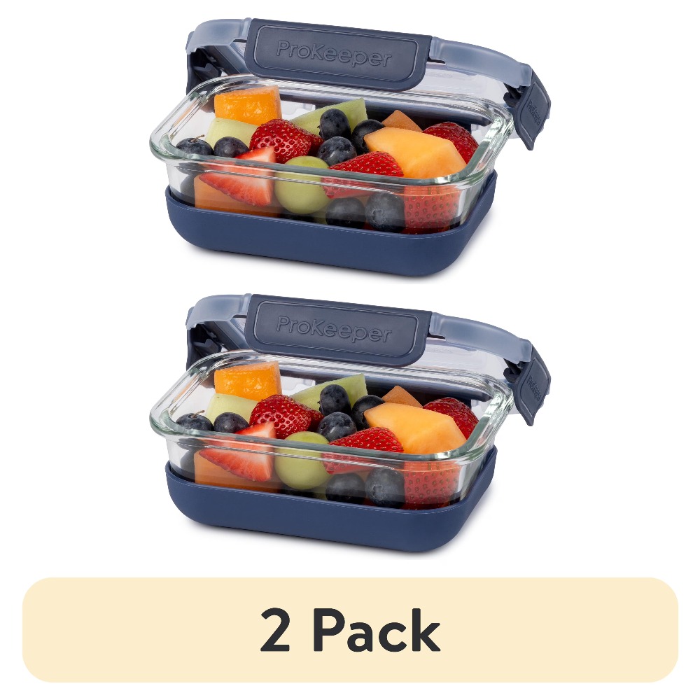 2 Pack 1.6 Cup Glass Food Stor - Food Packed Snacks 评论和价格