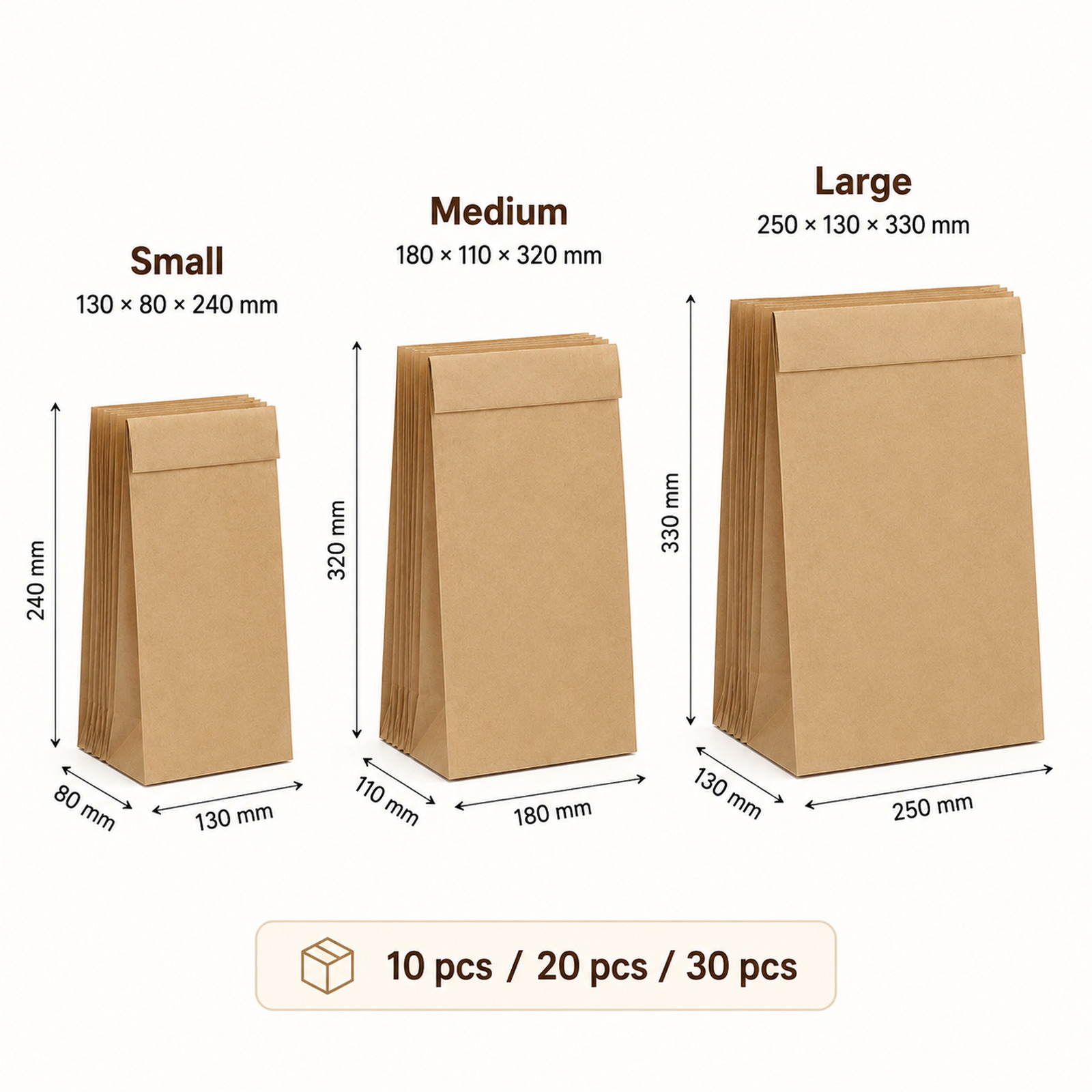10-30Pcs Eco-Friendly Kraft Br - Food Day Snacks 评论和价格