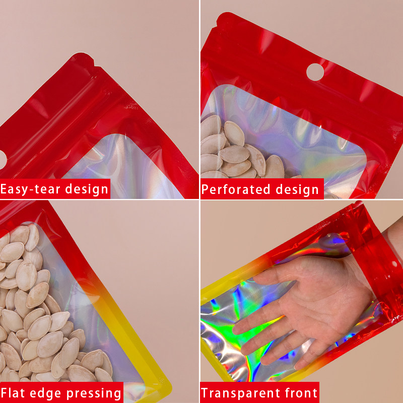 Holographic Color Square Zippe - Food Packed Snacks 评论和价格