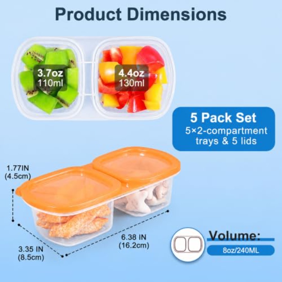 5-Pack Reusable Snack Containe - Food Packed Snacks 评论和价格