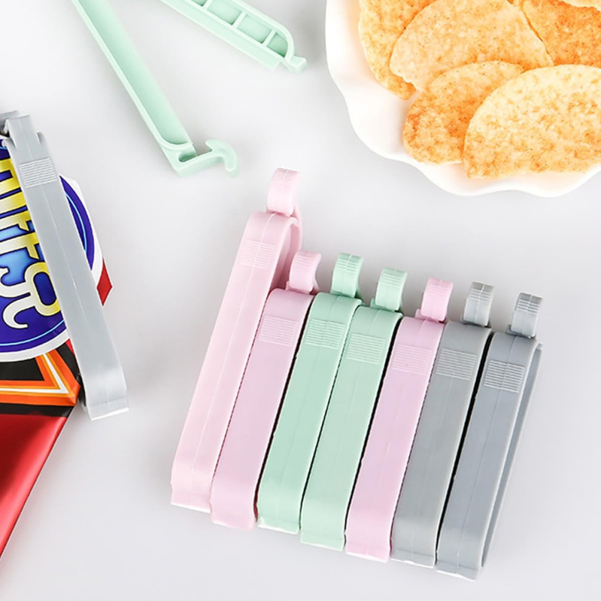 12pcs Mixed Color Plastic Seal - Food Snacks Chips 评论和价格
