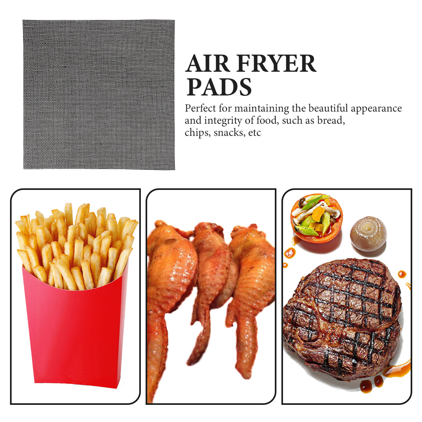 4Pcs Air Fryer Silicone Pads N - Food Snacks Chips 评论和价格