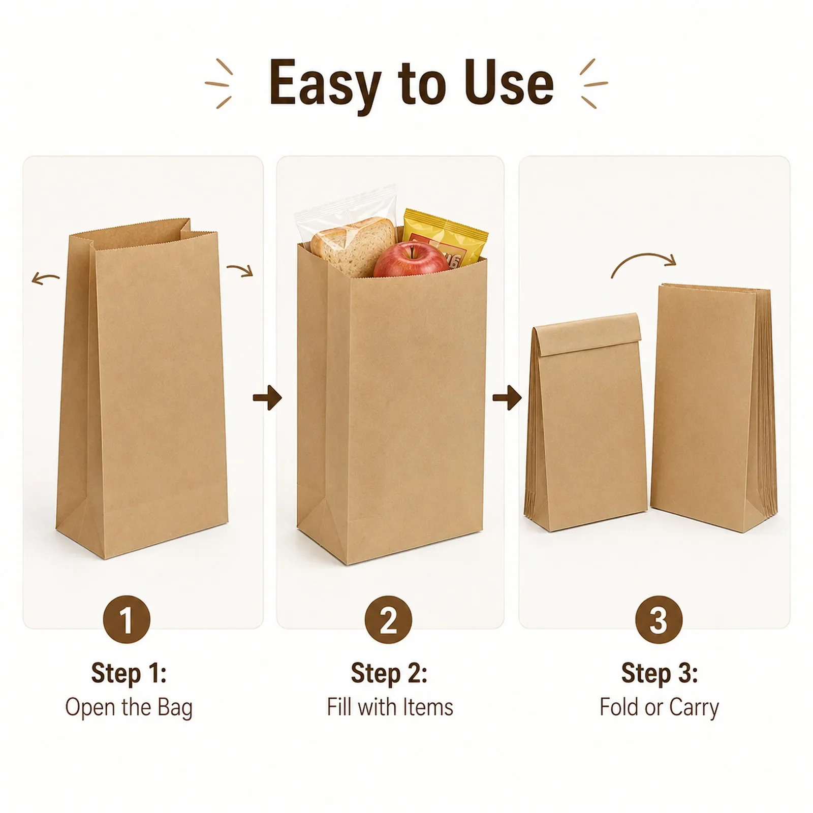 10-30Pcs Small Brown Kraft Pap - Food Day Snacks 评论和价格